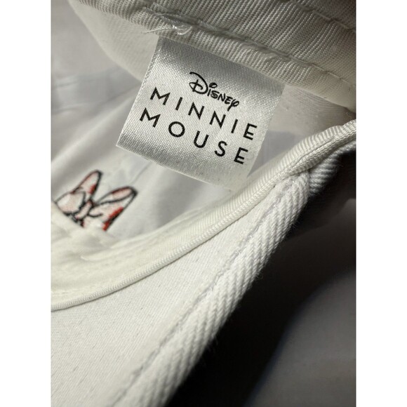 Minnie Mouse Disney Hat White Adjustable Unisex Adults Embroidered Cap Preowned - Picture 4 of 5